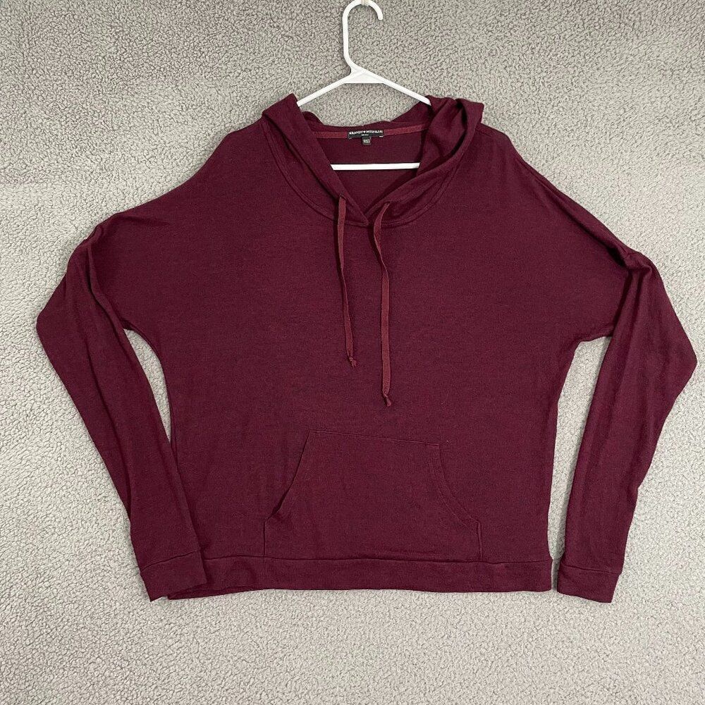 Brandy Melville Robin Hoodie Women Os Maroon Lightweight Pullover
